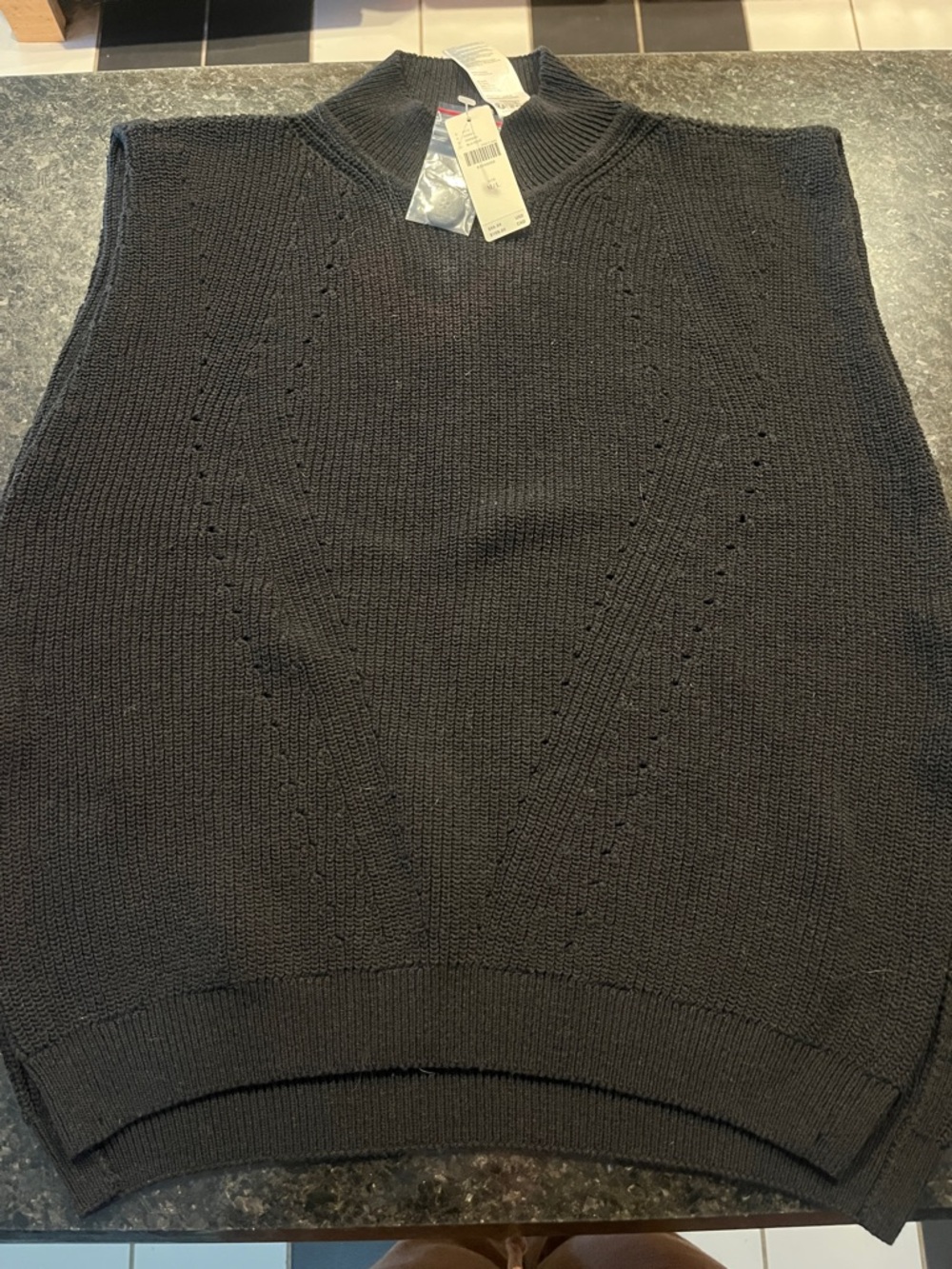 Pilcro Black Knit Mock Neck Vest